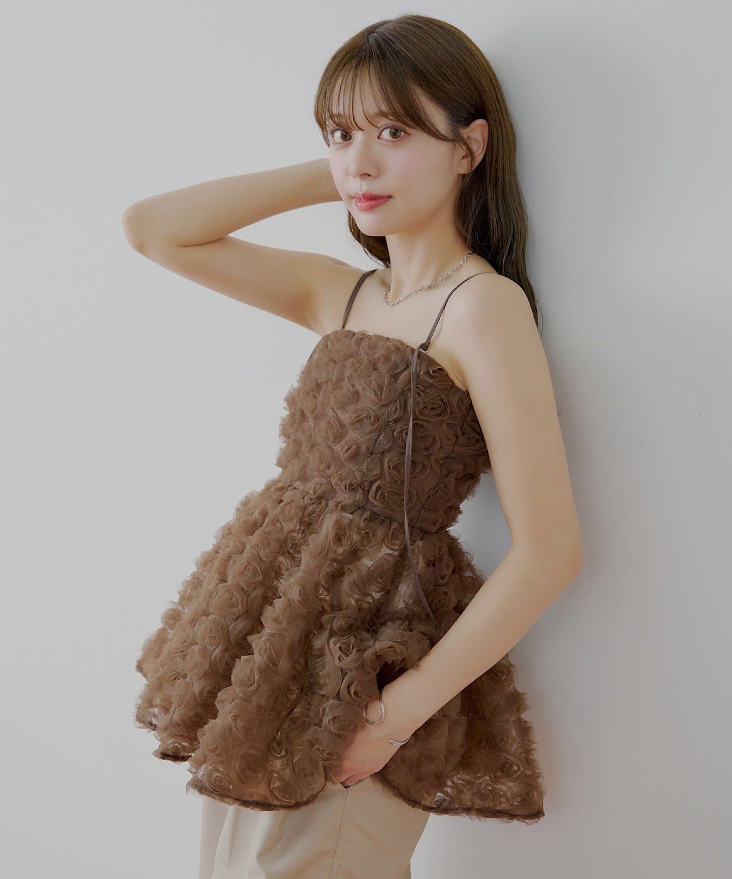 この夏のNO.1着映えブラウス】¨ローズチュールペプラムブラウス¨を