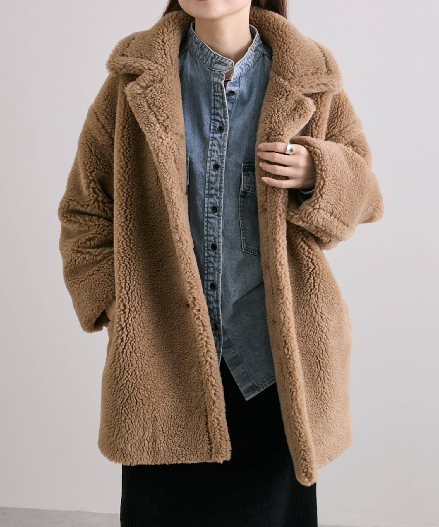 WEB限定/リバイバル】ステンカラーボアミドルコート | PUAL CE CIN