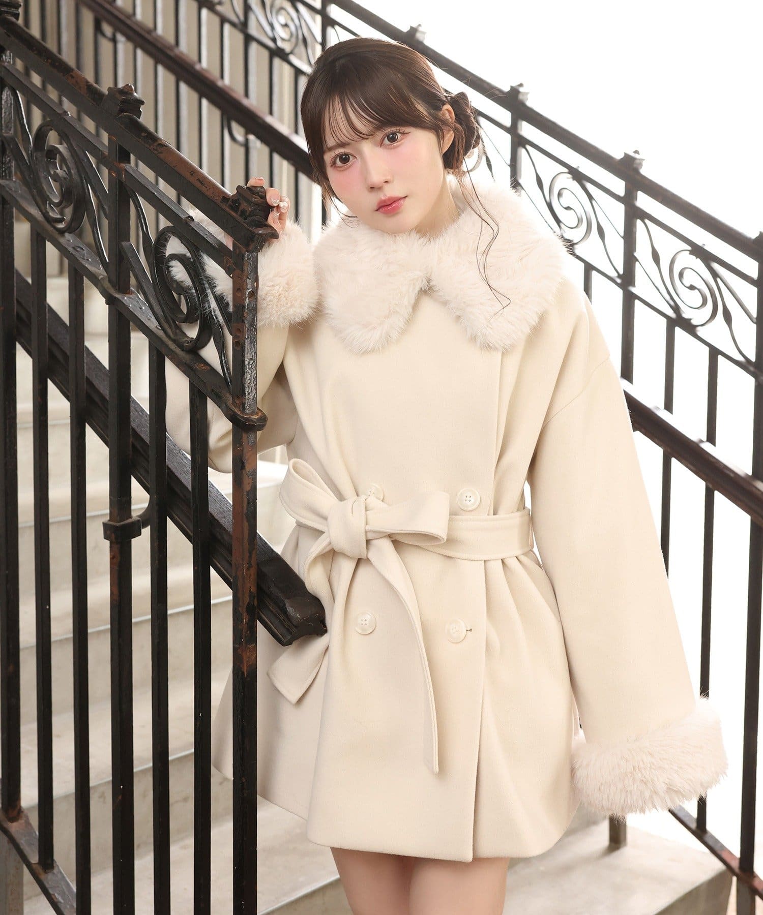 3WAY衿袖ファーミドルコート | one after another NICE CLAUP(ワン