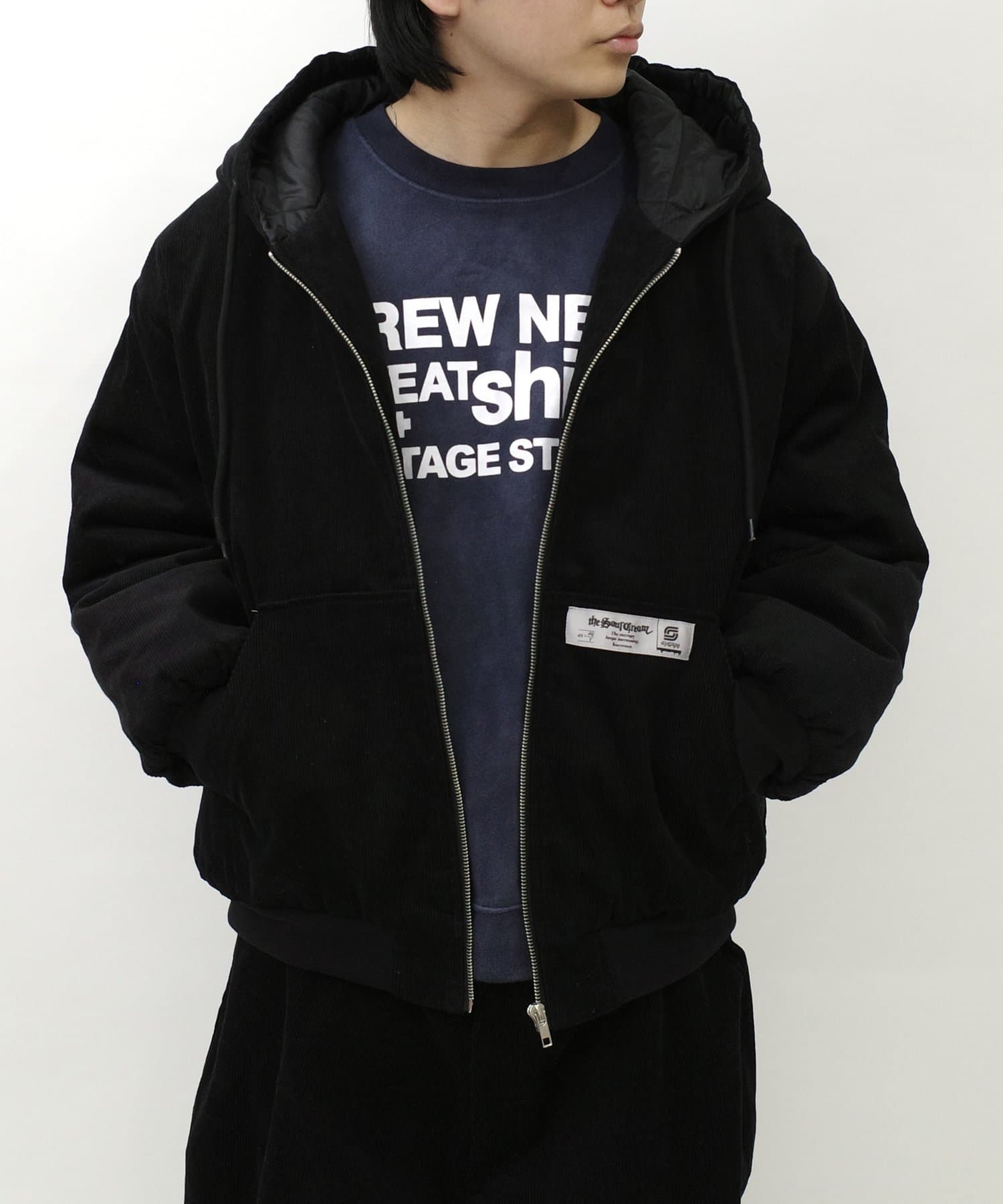 セットアップ可能商品【Sourcream】コーデュロイフードブルゾン