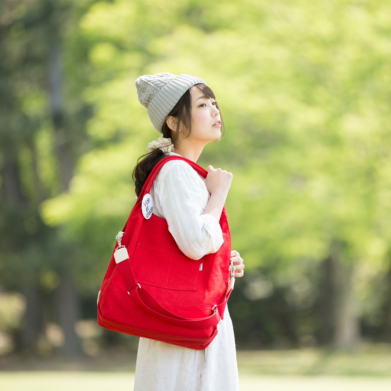 Micsmile帆布2WAYショルダーバッグ。ナチュラルバッグのconaran