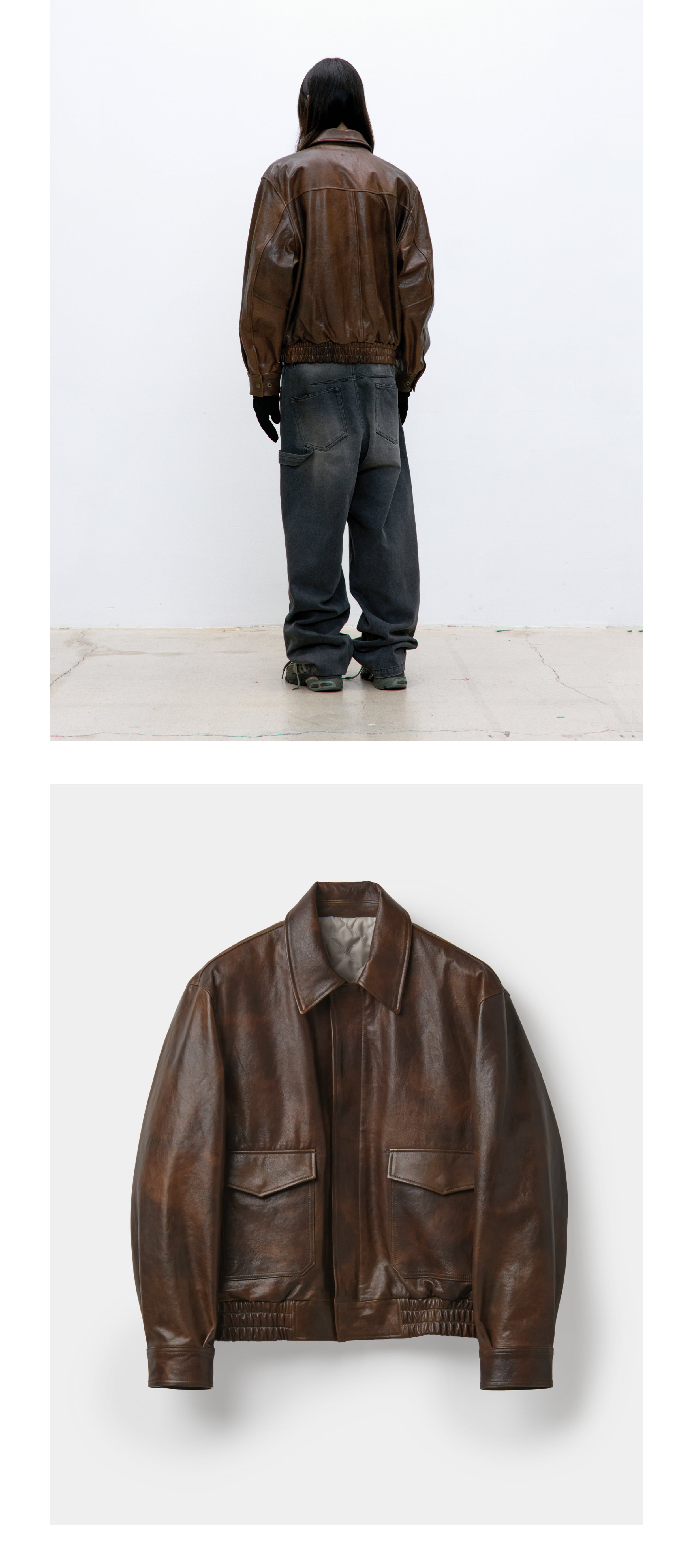 MUSINSA公式 | COOR ベジタブルレザー A-2ジャケット (ブラウン)