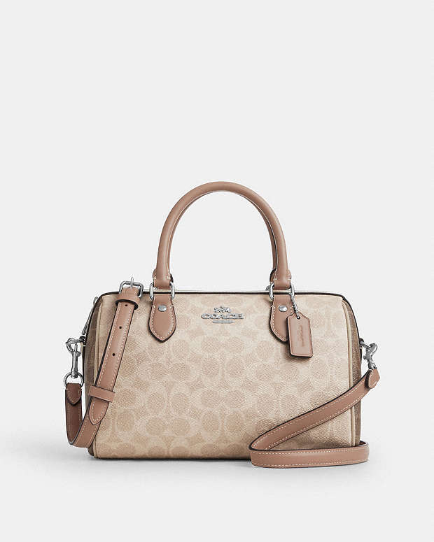 COACH® BG | Rowan Satchel Bag In Blocked Signature Canvas