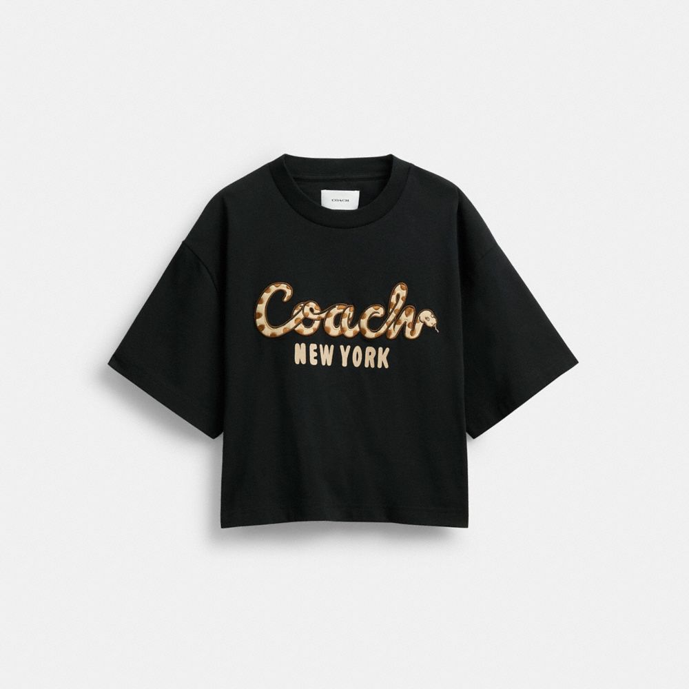 COACH® FI | New Year Coach Snake Script Cropped T Shirt In Organic