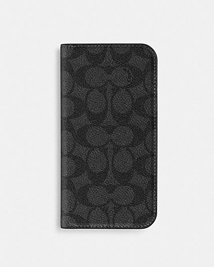 新品】Coach - iPhone 16 - シグネイチャー柄 ブラック 新品】Coach