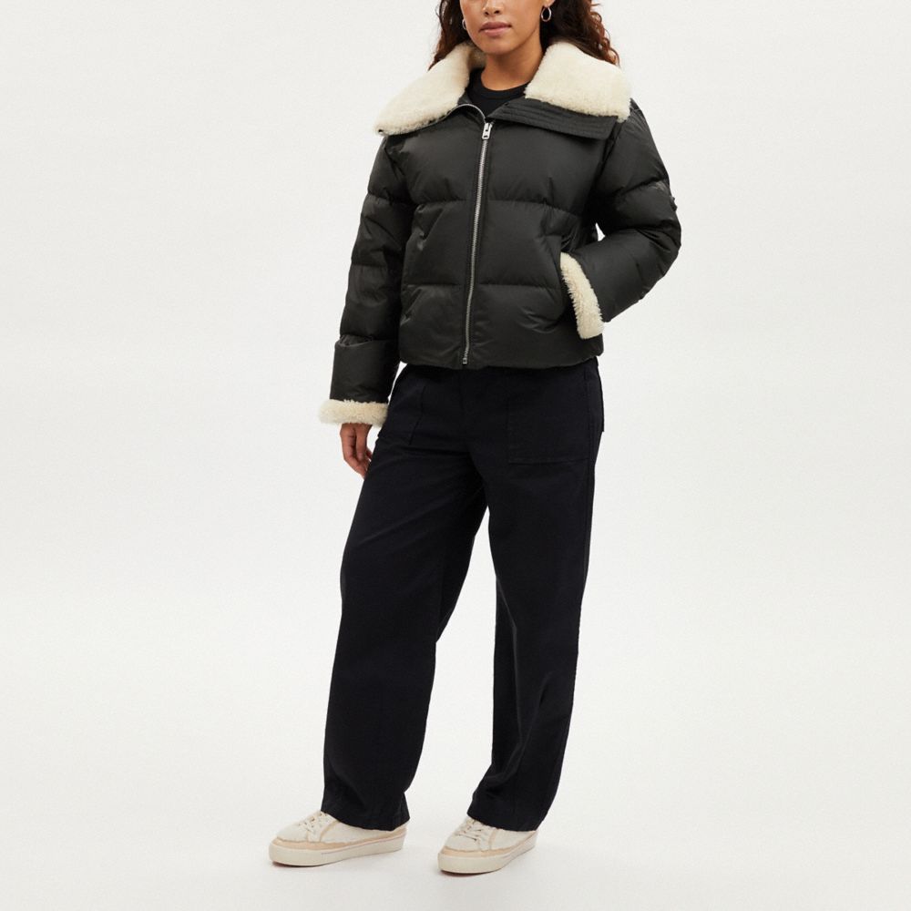 公式】コーチアウトレット | ダウン ジャケット・シアリング カラー