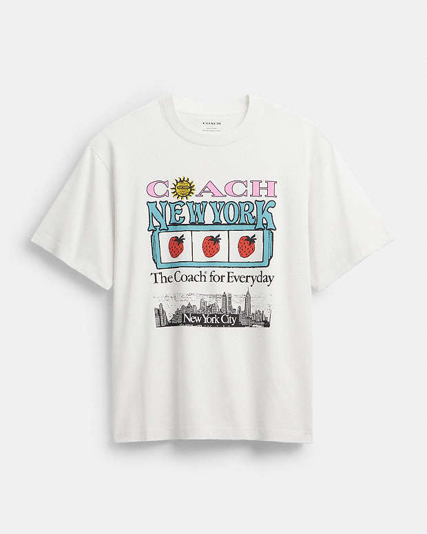 COACH® EE | New York Collage Relaxed T Shirt In Organic Cotton