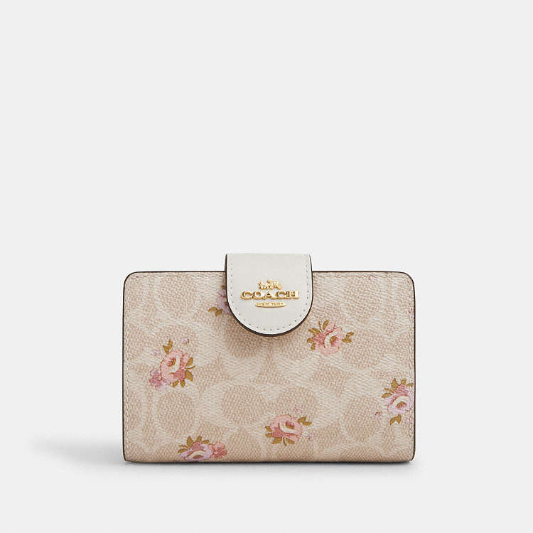 COACH® Outlet | Medium Corner Zip Wallet In Signature Canvas With