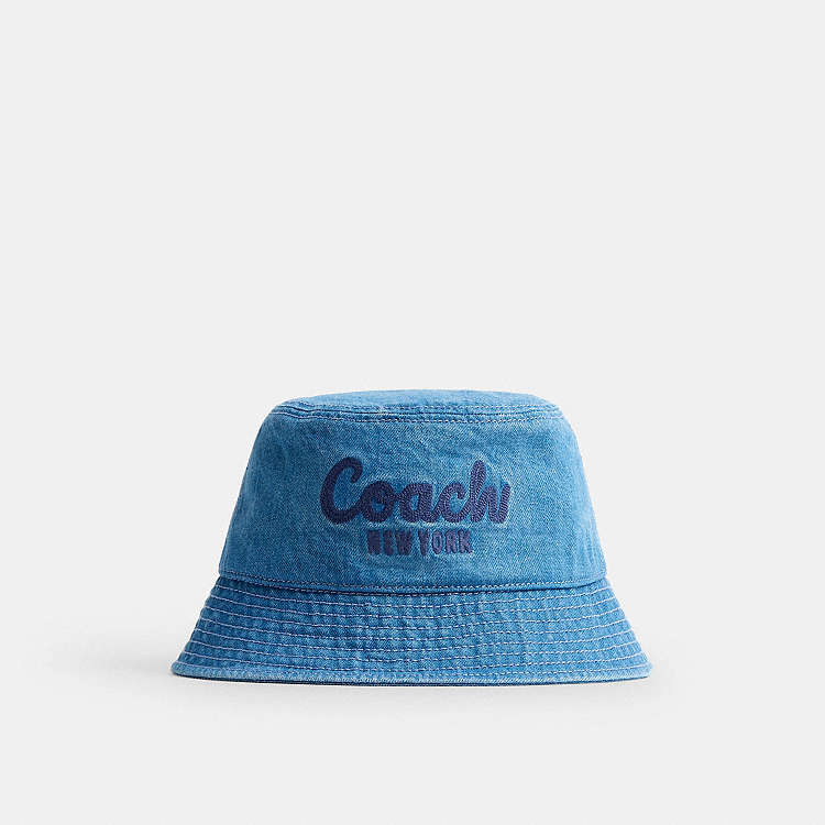 COACH® Outlet | Coach Script Embroidered Denim Bucket Hat