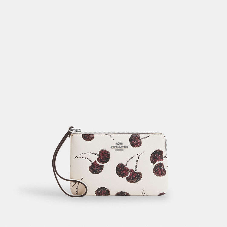 COACH® Outlet | Corner Zip Wristlet With Cherry Print