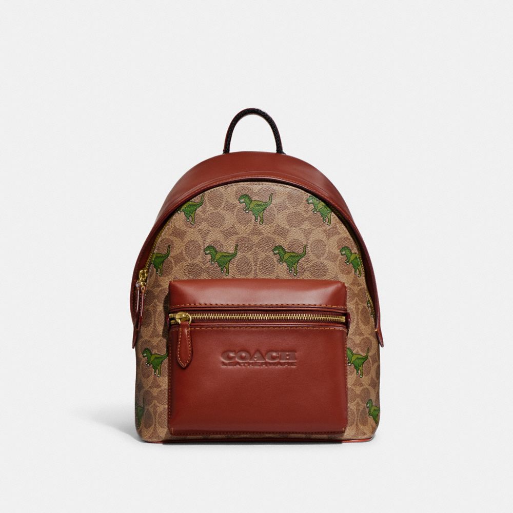 COACH® Outlet | Charter Backpack 24 In Signature Canvas With Rexy