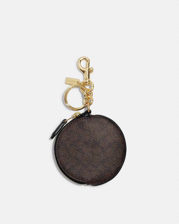 サーキュラー コイン ポーチ バッグ チャーム シグネチャー キャンバス