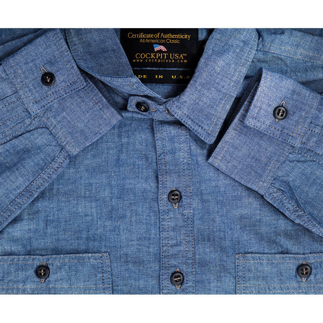 CHAMBRAY OFFICERS SHRT - Cockpit USA