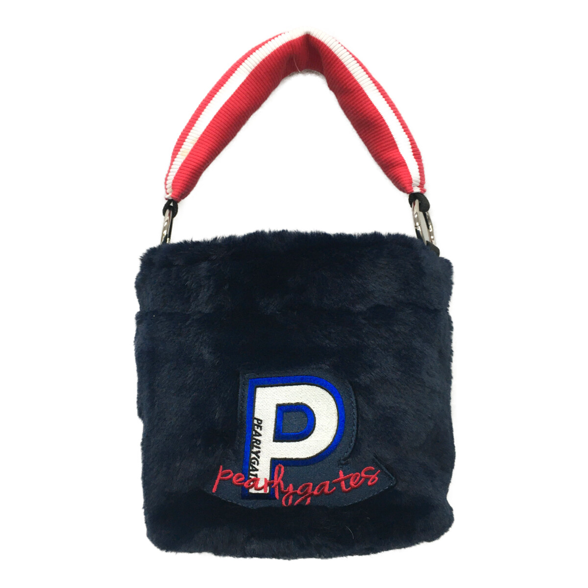 5459【極美品】パーリーゲイツ ニットパンツ バッグロゴ PGGネイビー