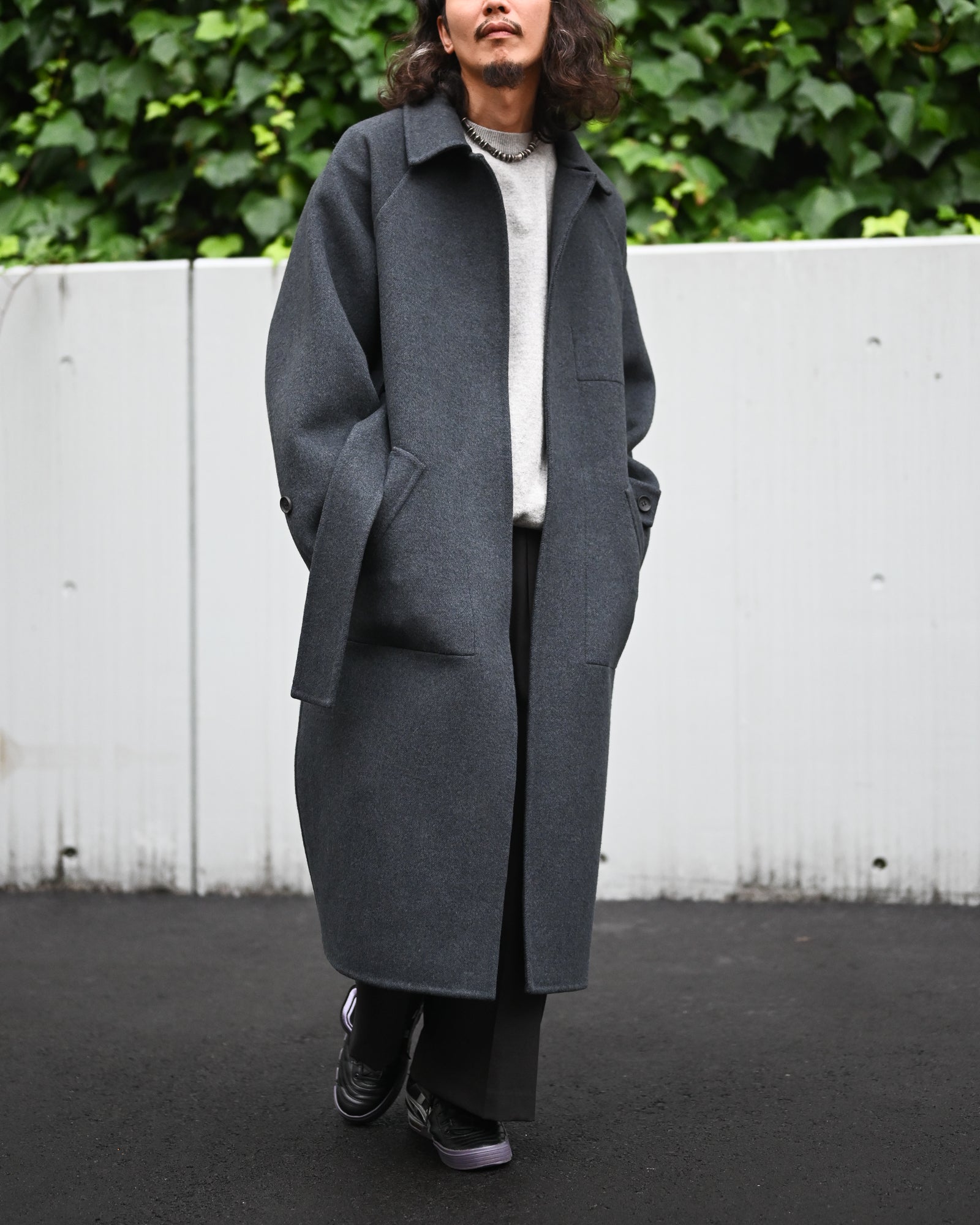POSTELEGANT - Extra Fine Wool Rever Raglan Coat | COELACANTH