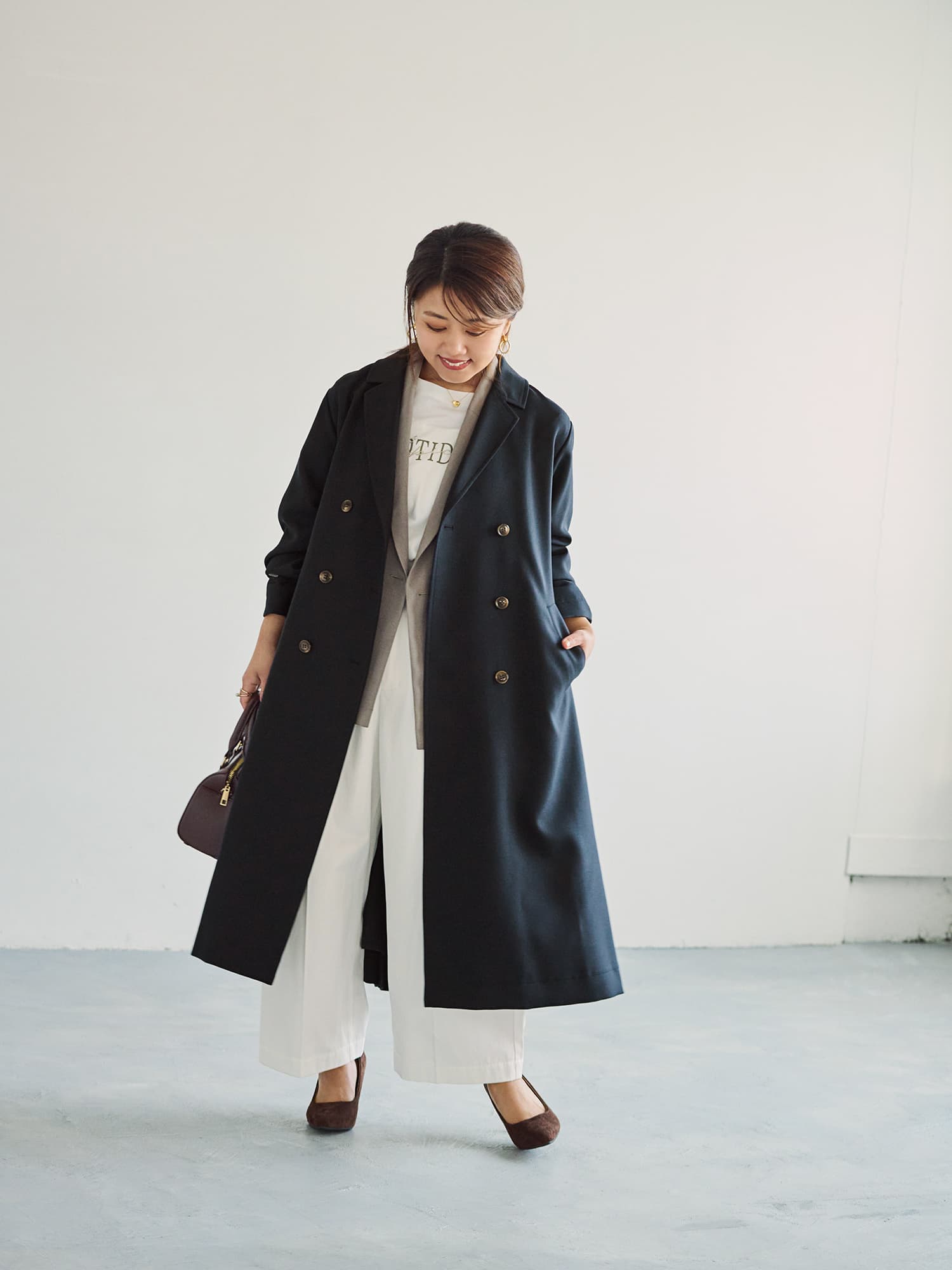 ダブルボタンライトジャケット | 小柄・低身長女性向けファッション