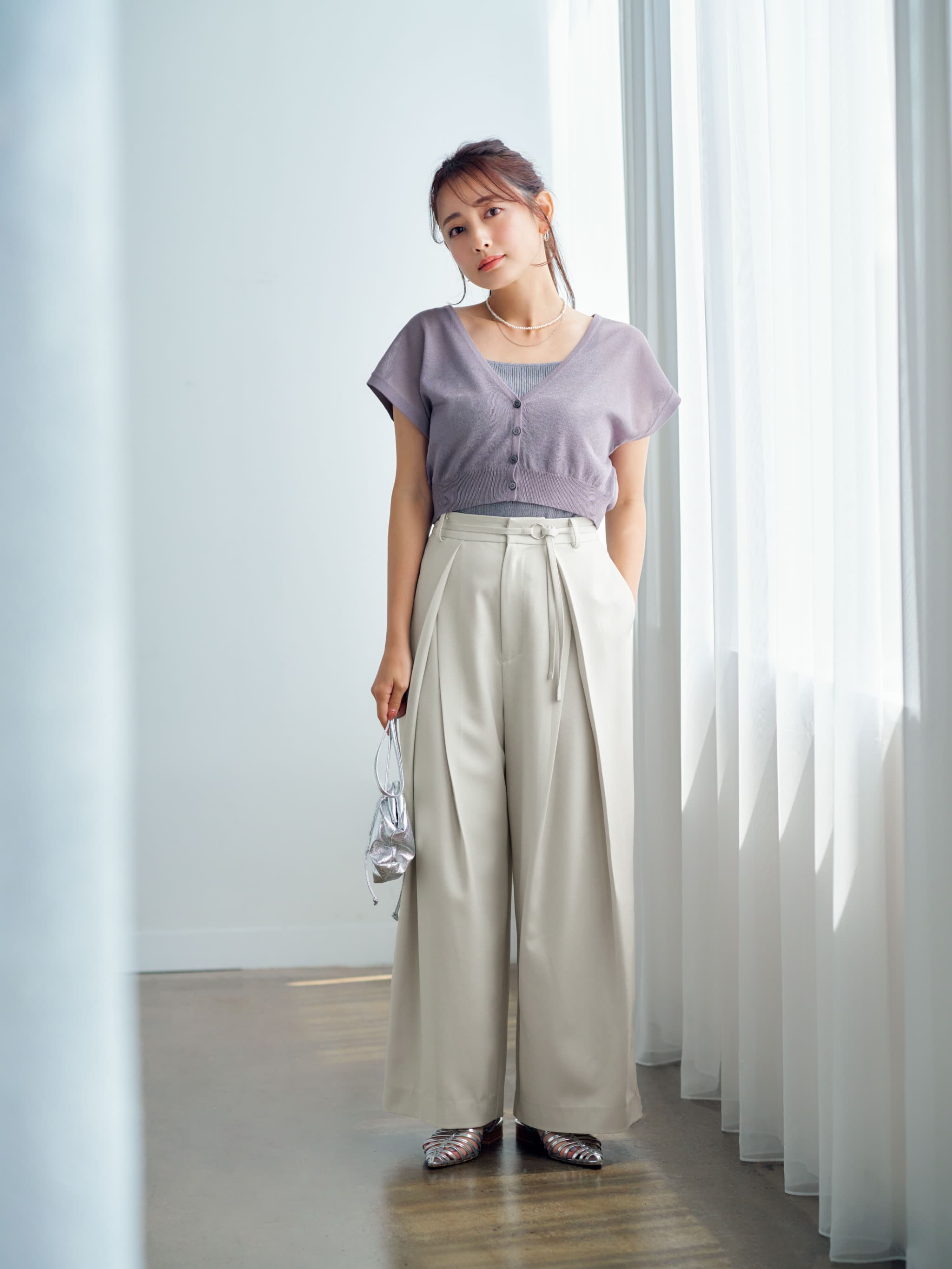 クロスタックワイドパンツ-short & regular | 小柄・低身長女性向け