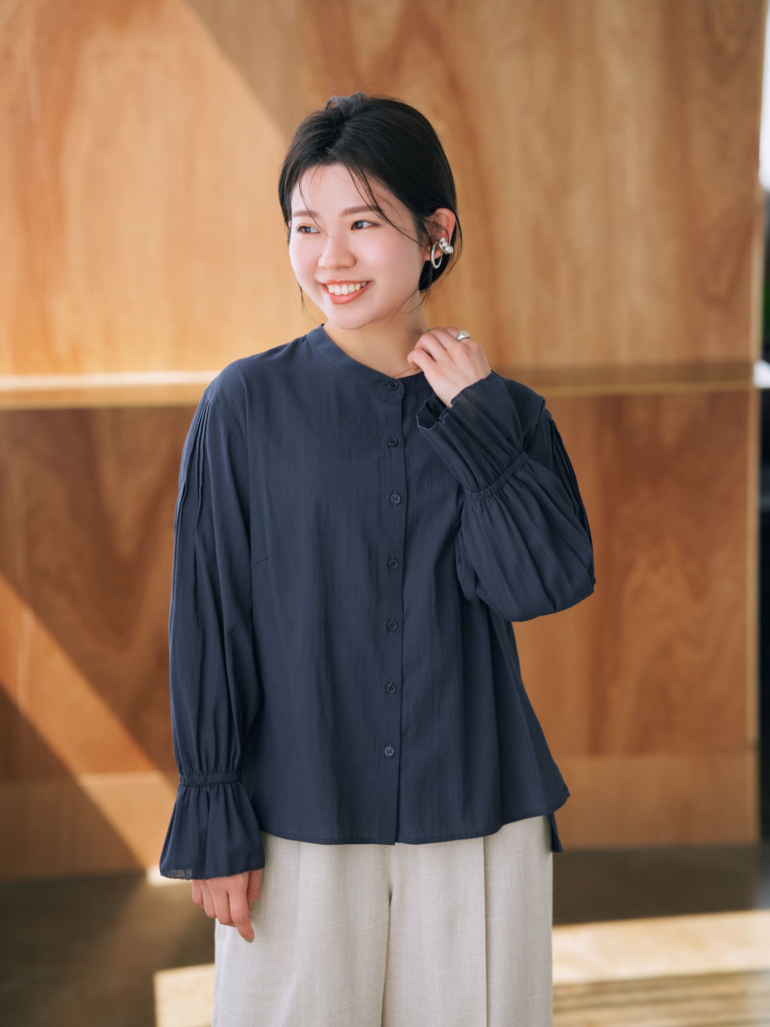 ピンタックスリーブブラウス | 小柄・低身長女性向けファッション通販