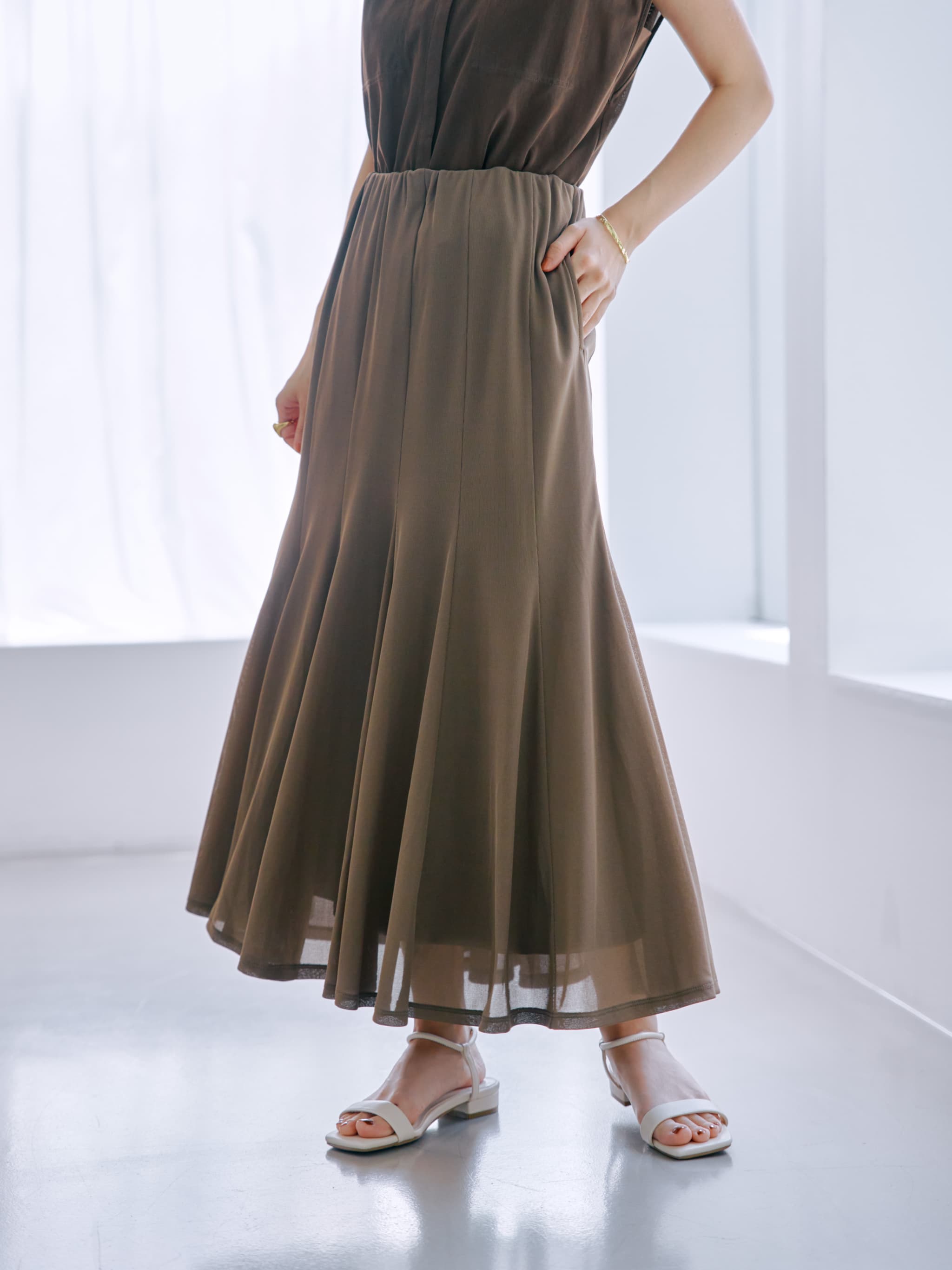 イレギュラーフレアとろみスカート-short & regular | 小柄・低身長