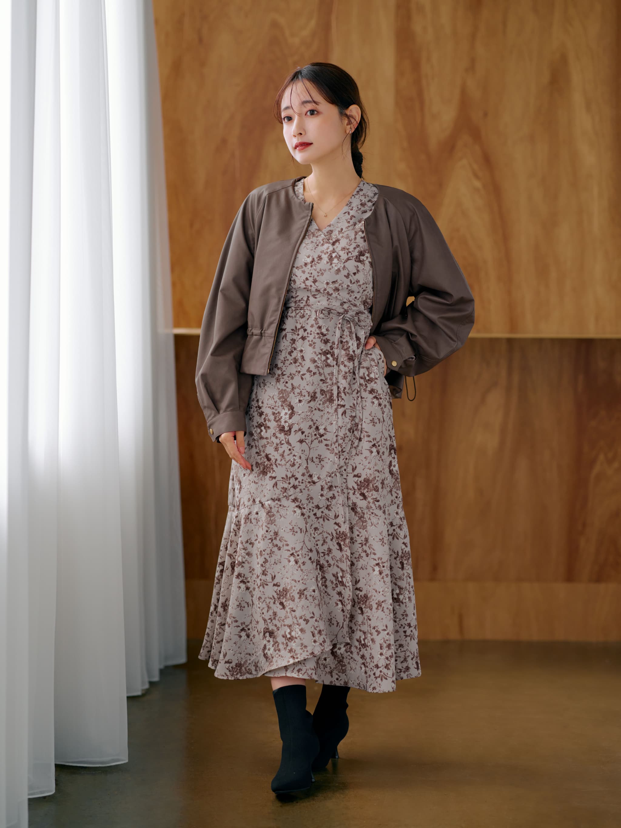 2wayカラーフェイクレザーブルゾン | 小柄・低身長女性向け