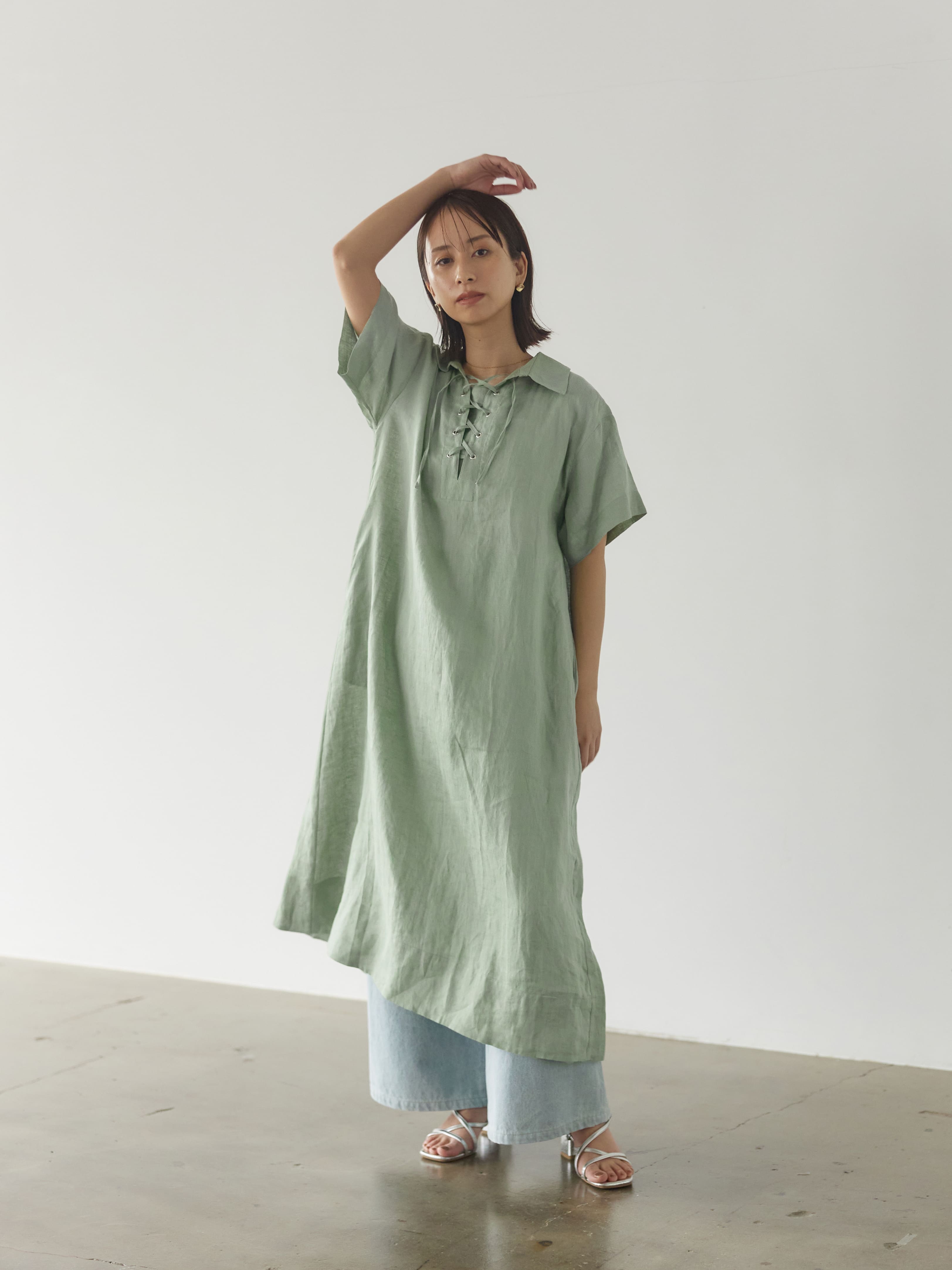 リネンカフタンワンピース | 小柄・低身長女性向けファッション通販