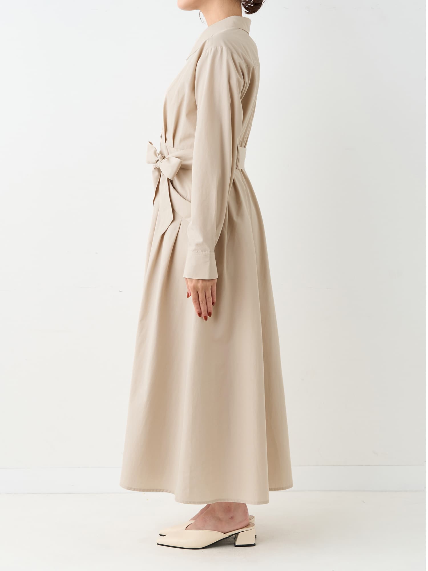 フラップデザインシャツワンピース-short & regular | 小柄・低身長