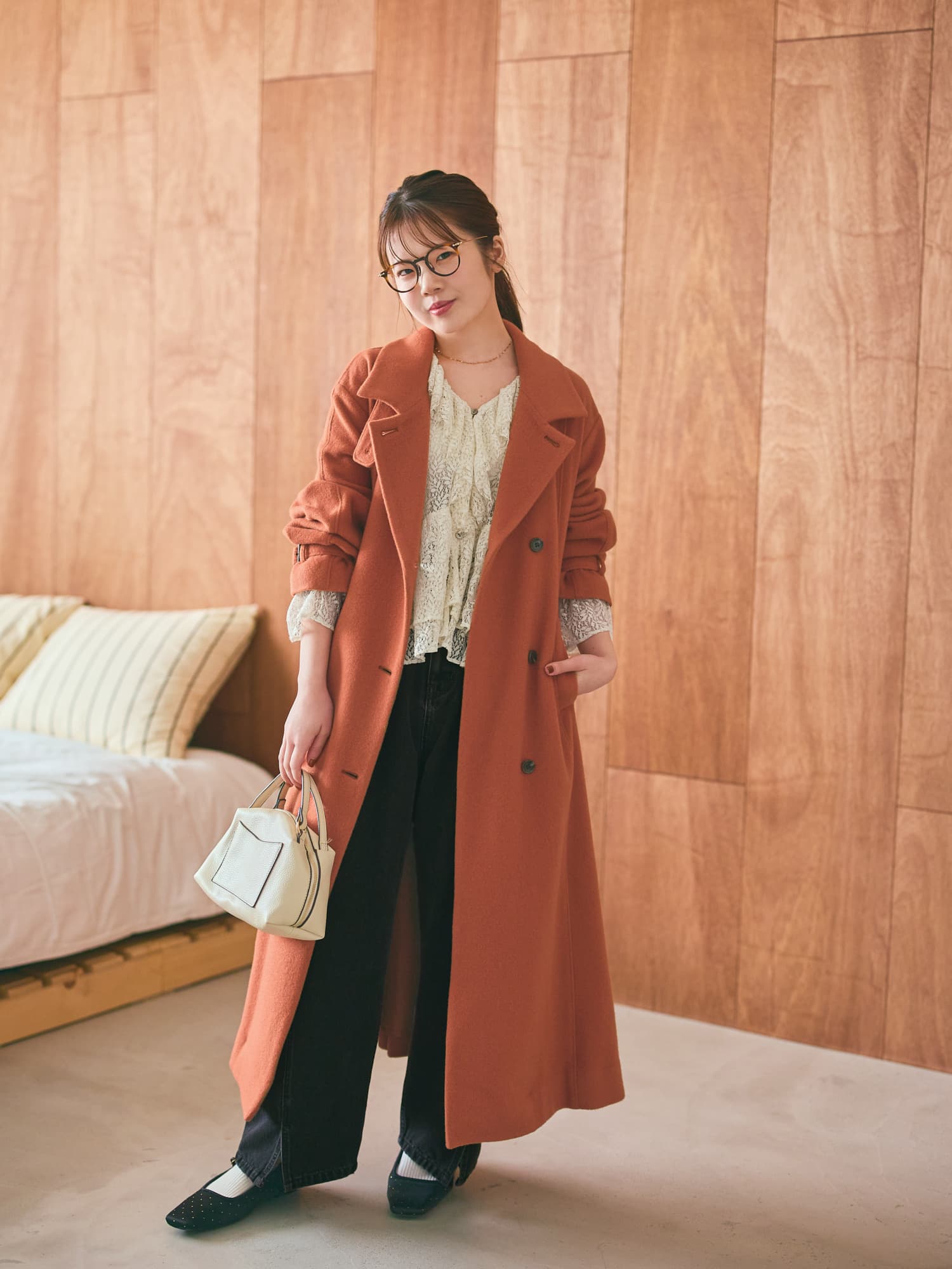 セミダブルバックフレアウールコート-short & regular | 小柄・低身長