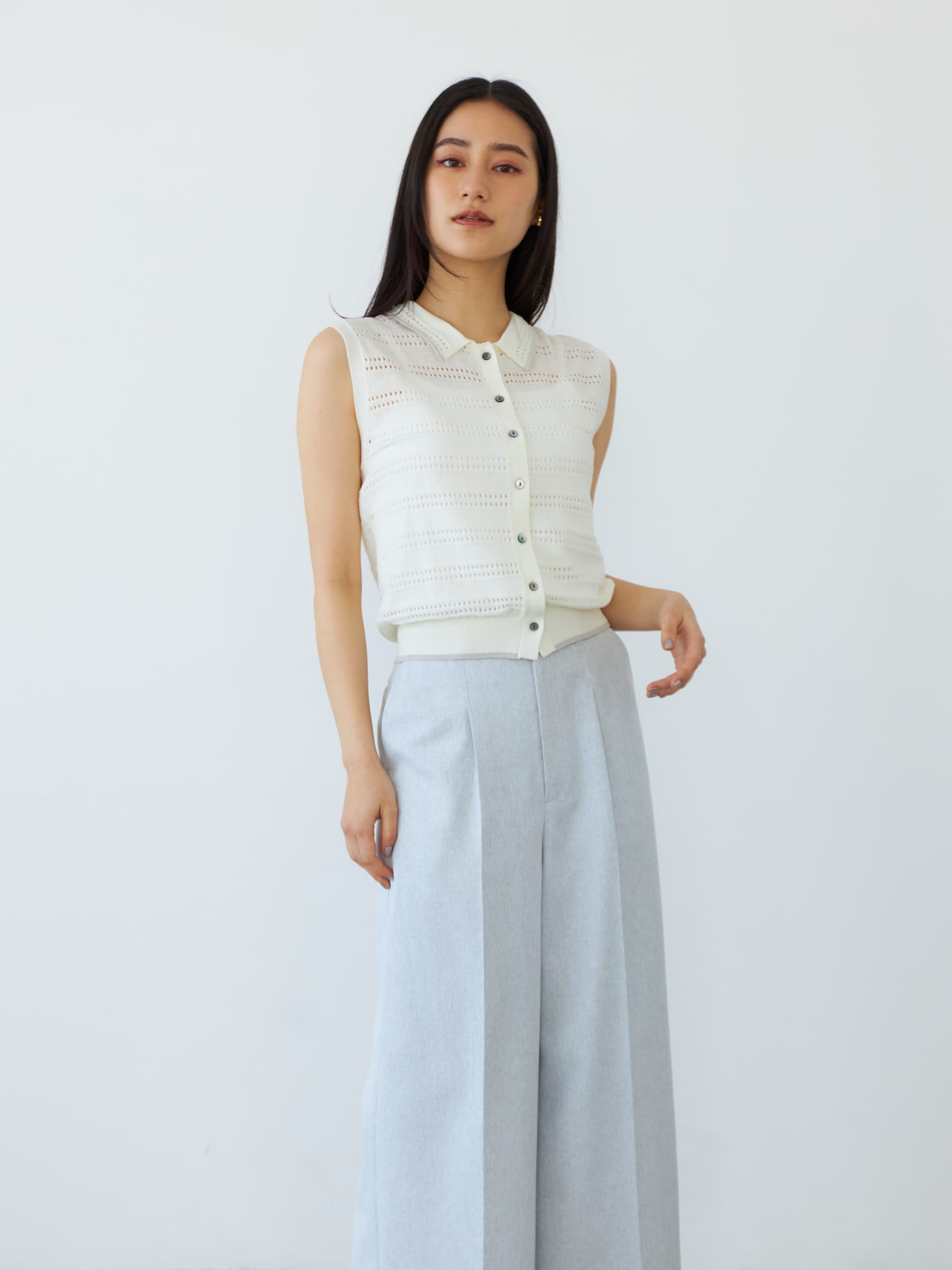 ノースリーブポロニット | 小柄・低身長女性向けファッション通販