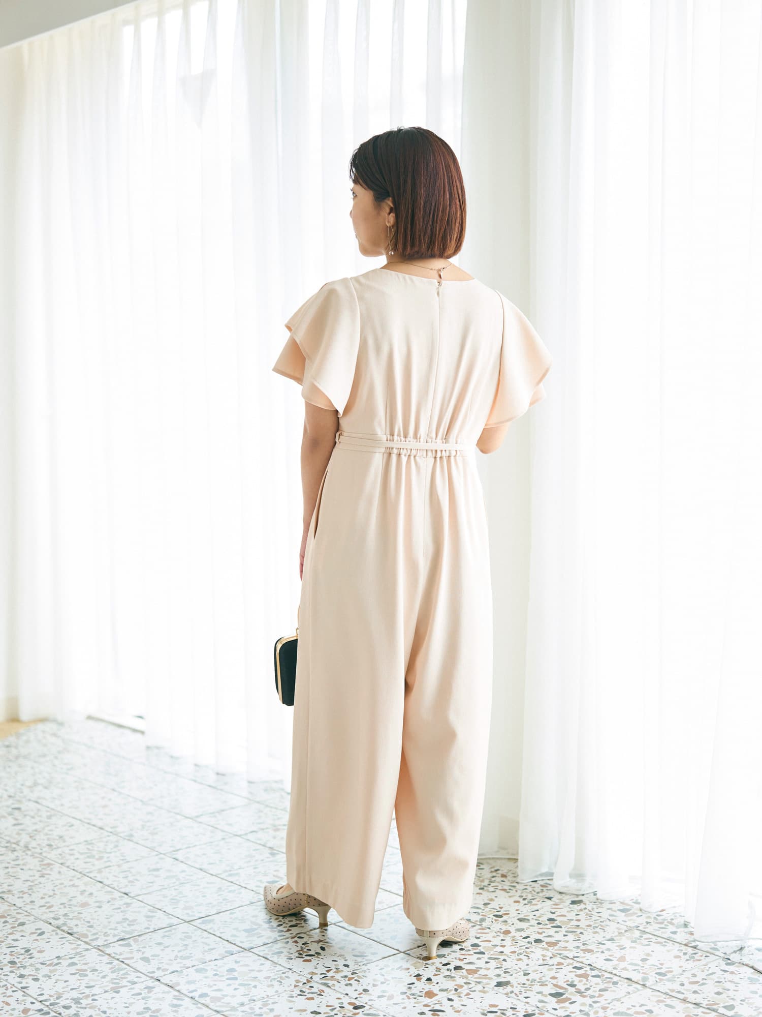 ラッフルスリーブオールインワン-short & regular | 小柄・低身長女性