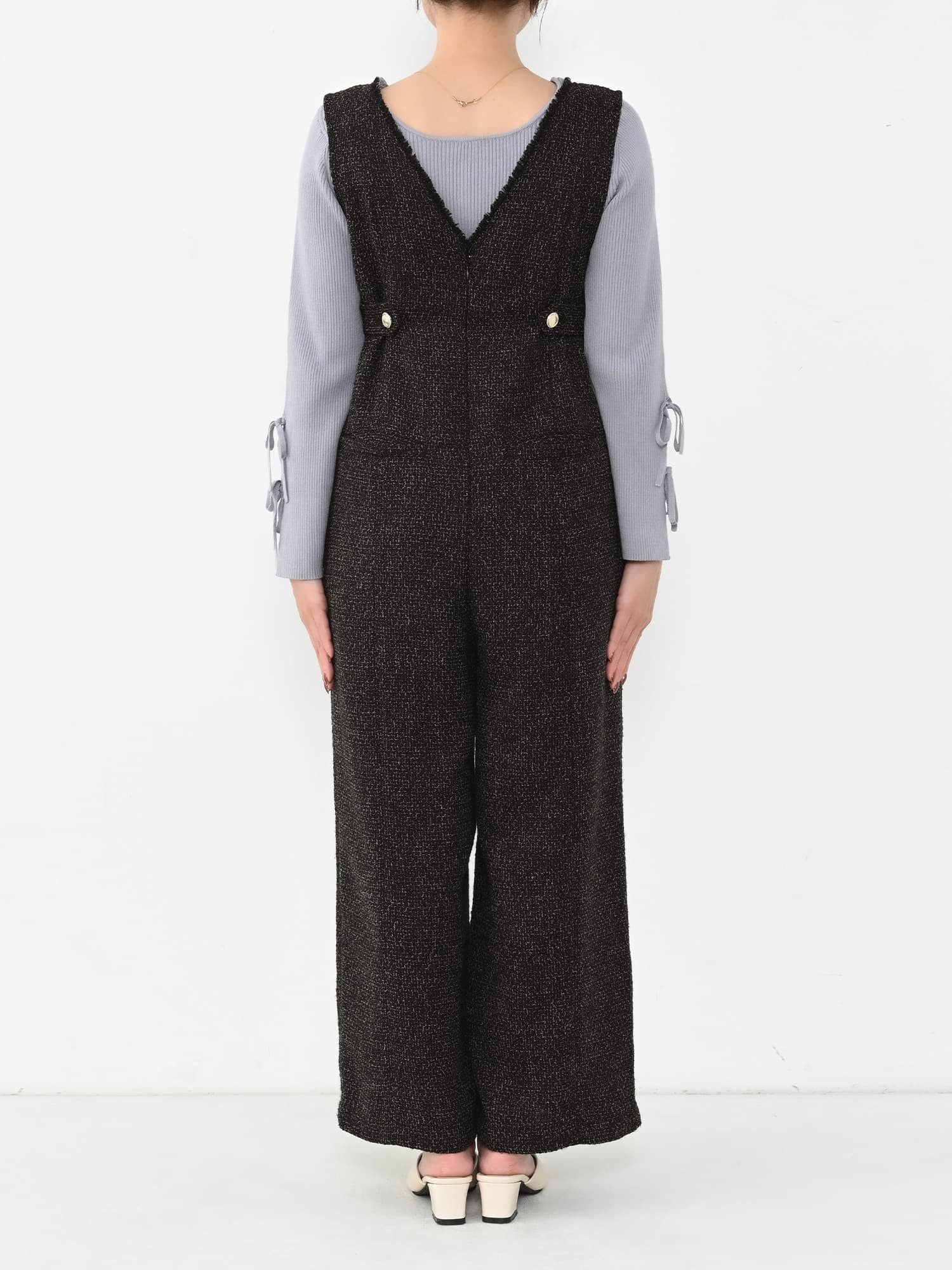 サイドベルトツイードオールインワン-short & regular | 小柄・低身長