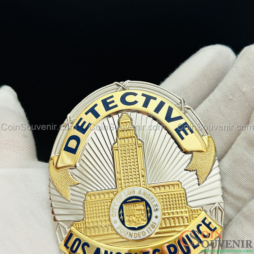 LAPD Detective Los Angeles Police Badge Premium Enamel Exact