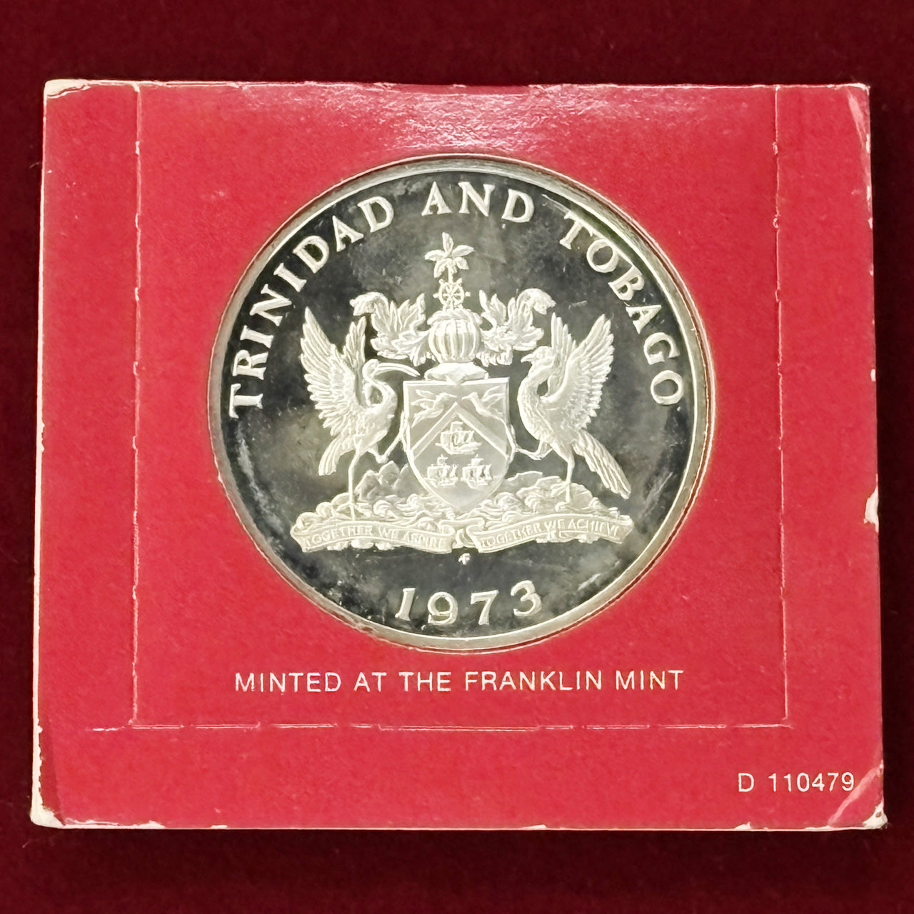 トリニダード・トバゴ】10ドル 銀貨 プルーフ 1973［B-0000282