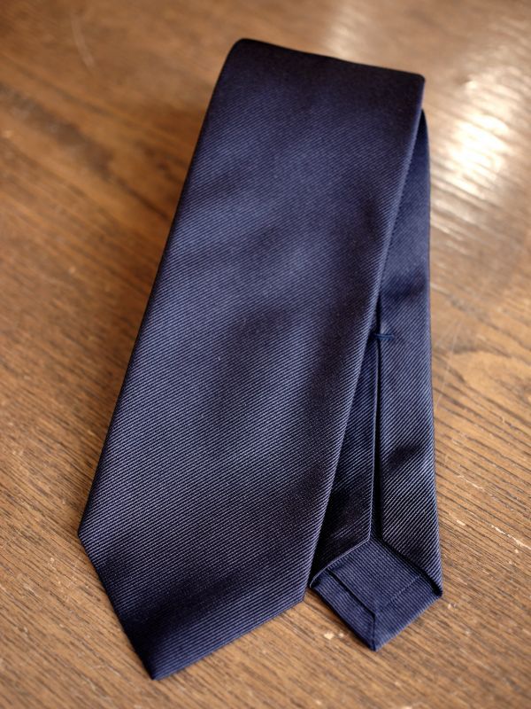 Angelo Fusco （アンジェロ フスコ） ネイビー ソリッド シルク - COL