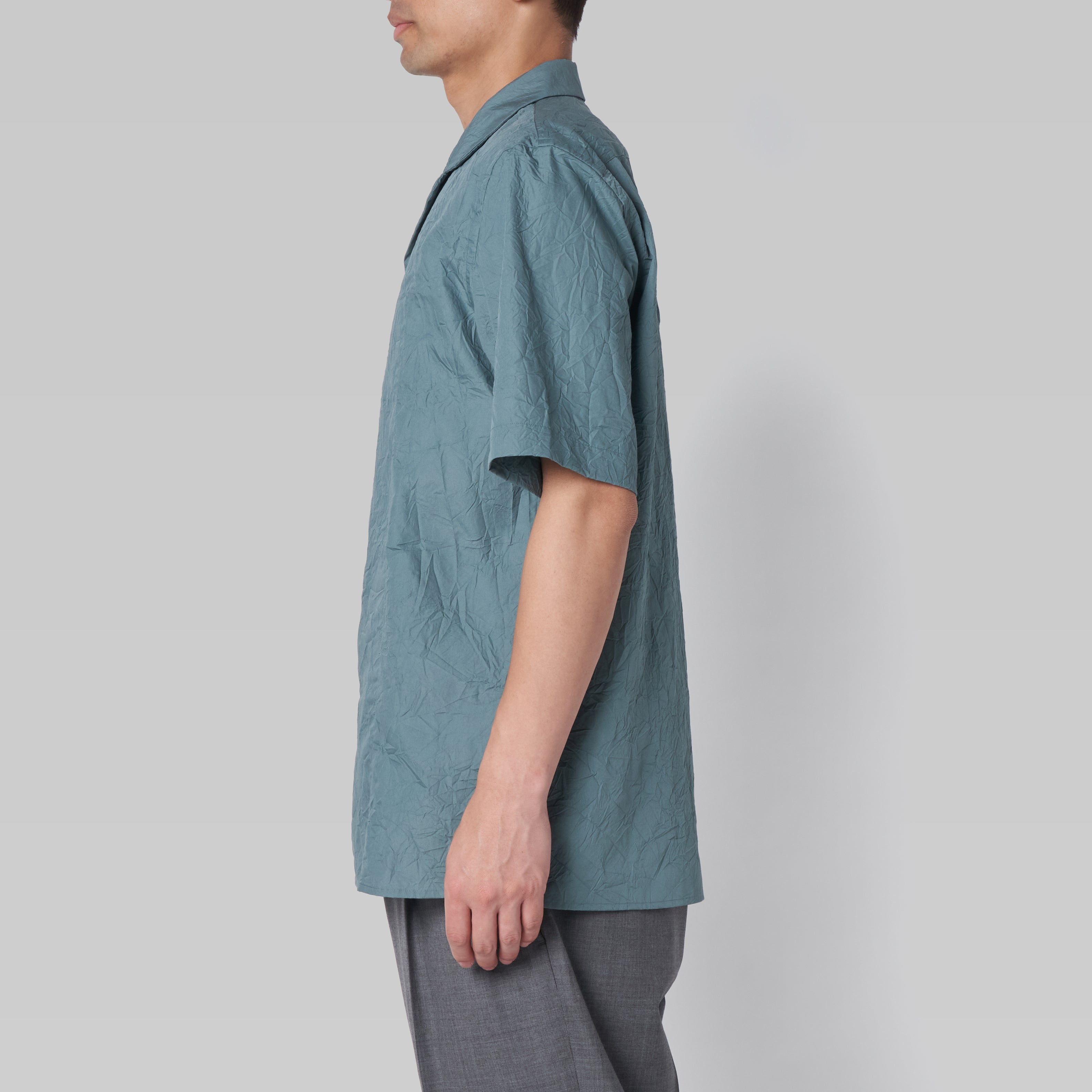 CSH-28 - Wrinkle Poplin - ミント / ショートスリーブ オープンカラー