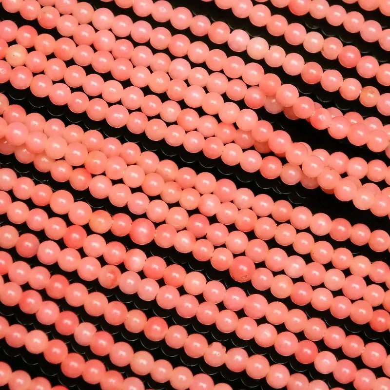 ピンクコーラル（桃珊瑚） 丸玉 2mm【1連販売】 | 天然石専門店