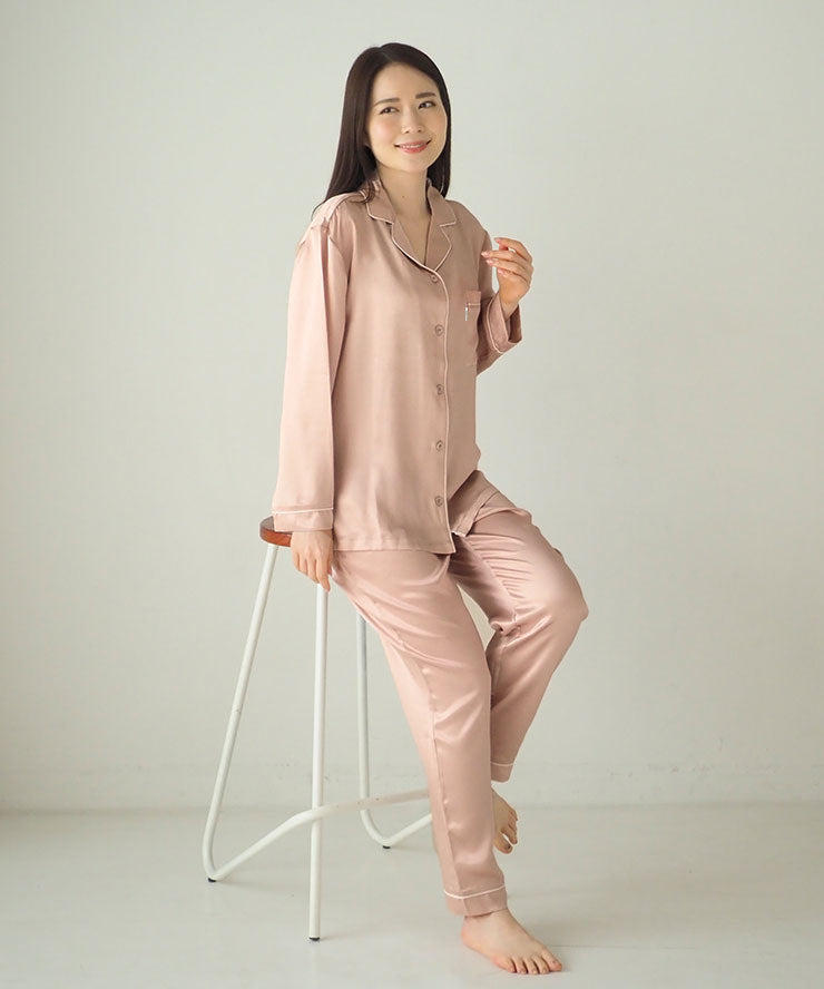 パジャマ シルク レディース 長袖 M L シルク100% 春 秋 冬 プレゼント