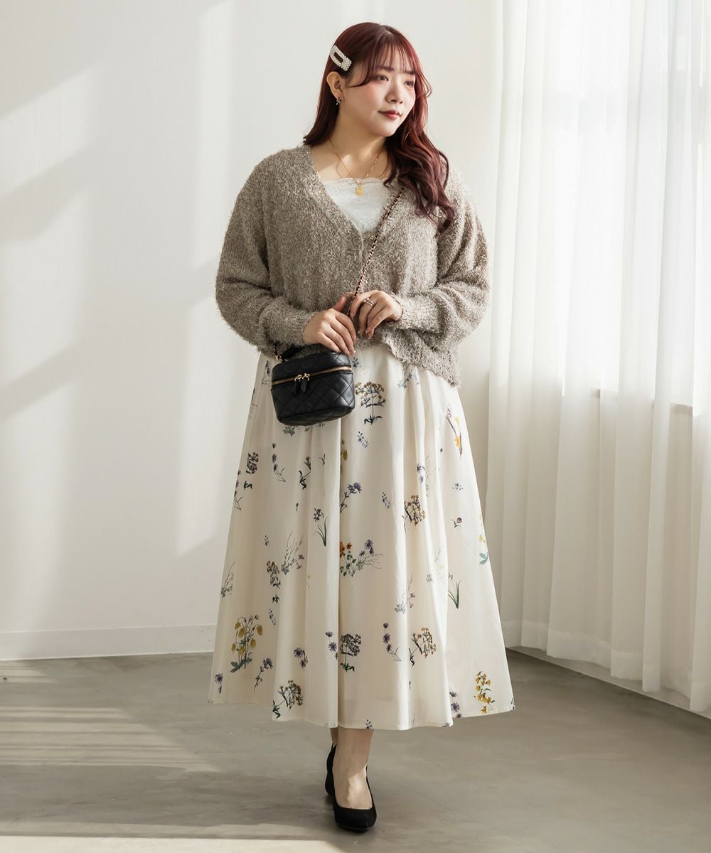 CLETTEオリジナル☆Vネックシャギーカーディガン | 大きいサイズ