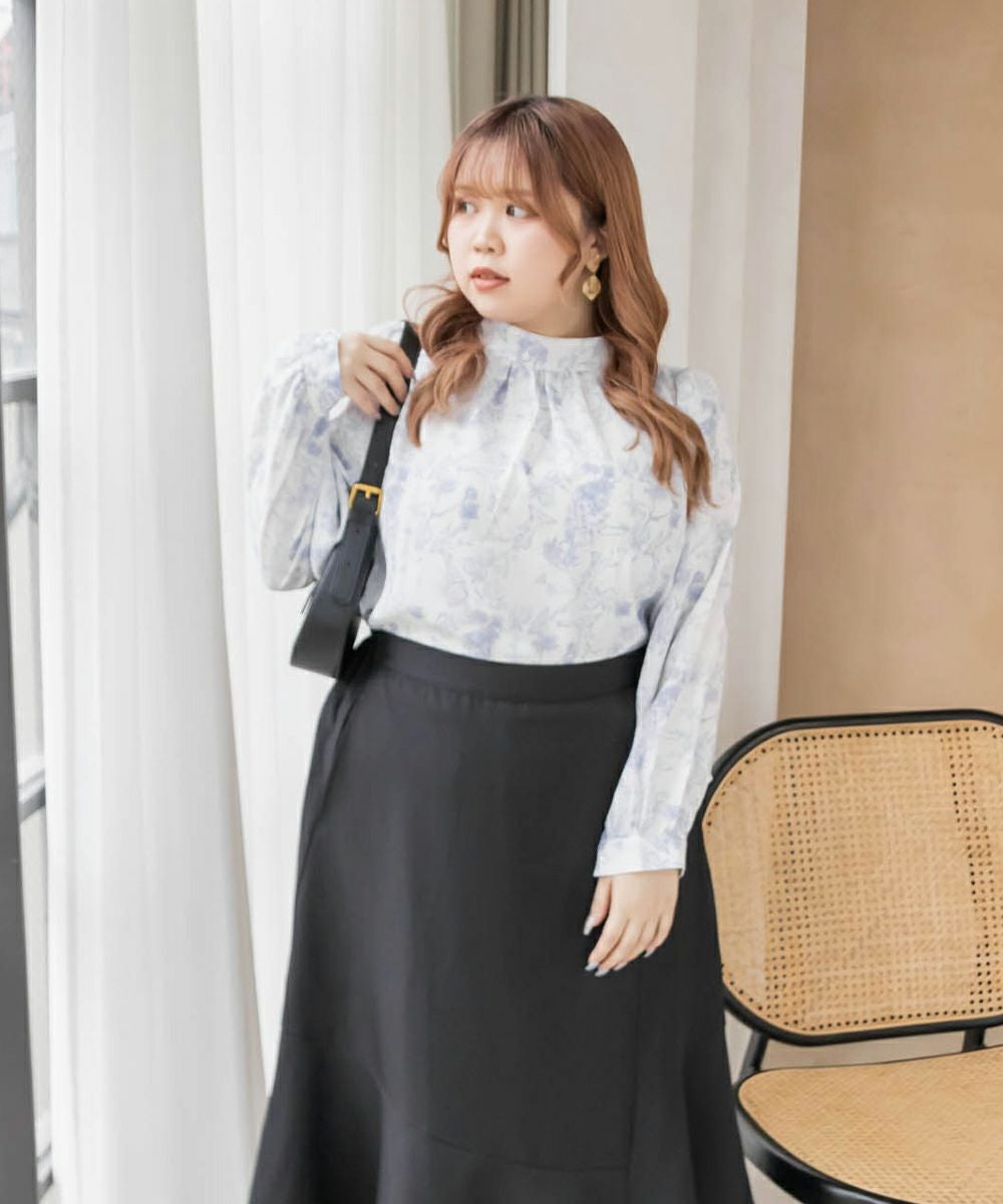 CLETTEオリジナル☆前後2WAY花柄リボンブラウス | 大きいサイズ