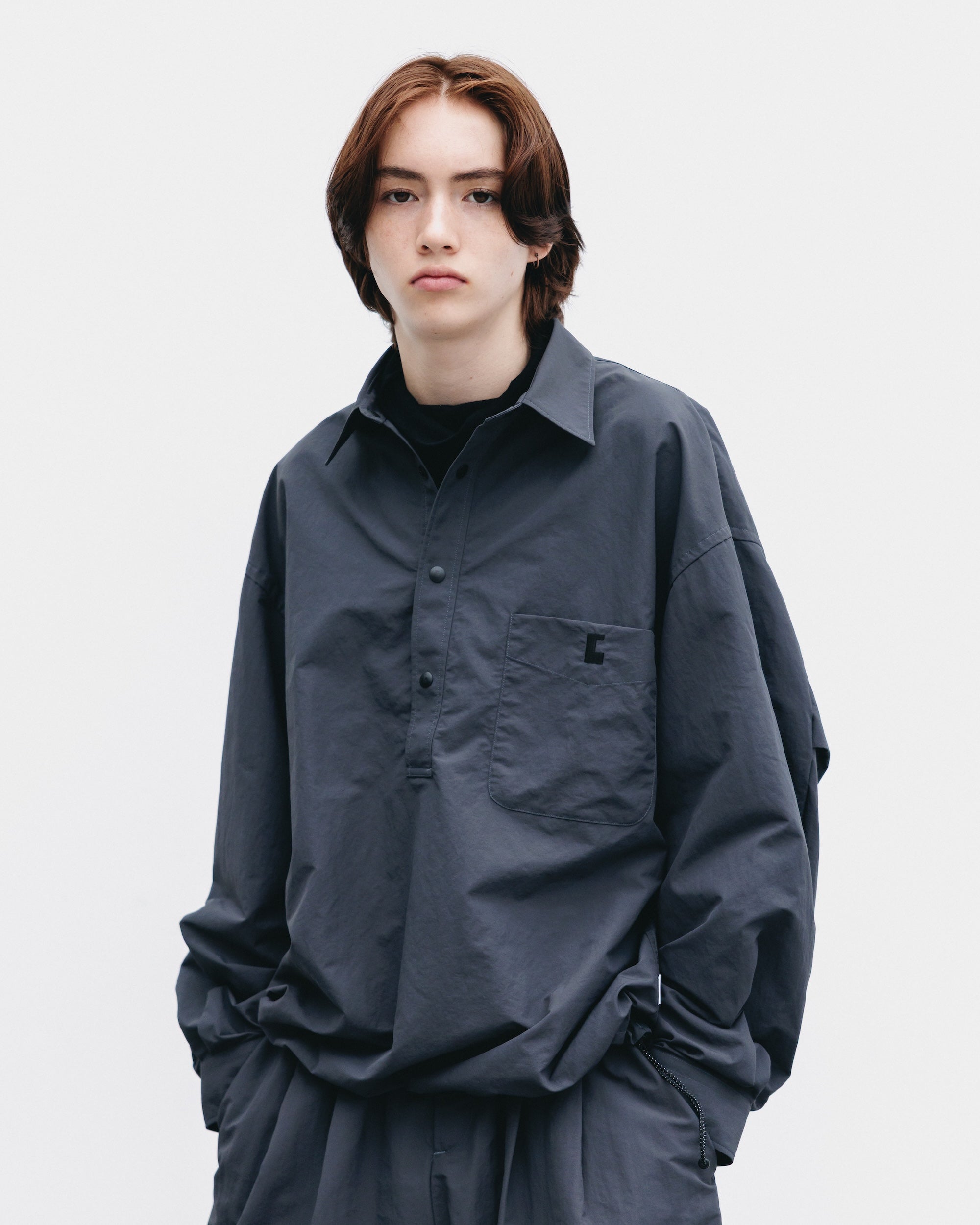 ACTIVE CITY UNIFORM L/S PULLOVER SHIRT (GRAY)