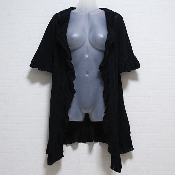 黒花柄透かし編みカーディガン【9号】 - ピンクハウス通販｜リサイクル