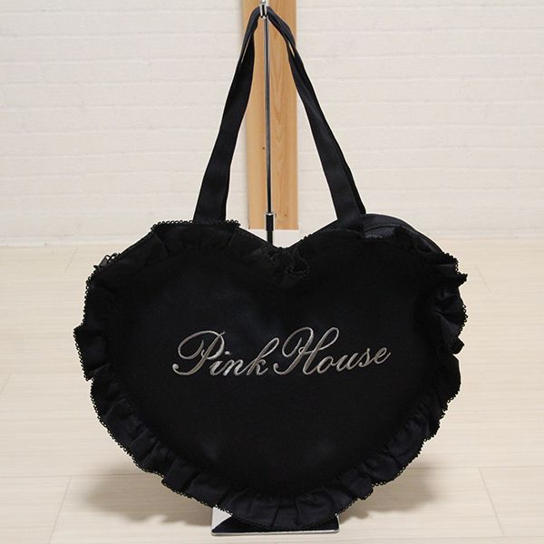 黒ロゴ刺繍ハートバッグ - ピンクハウス通販｜リサイクルブティック