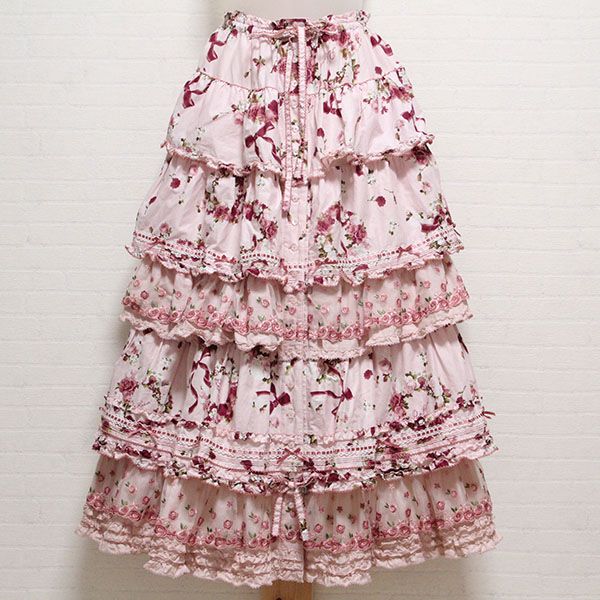 ピンクローズリース段々スカート - ピンクハウス通販｜リサイクル