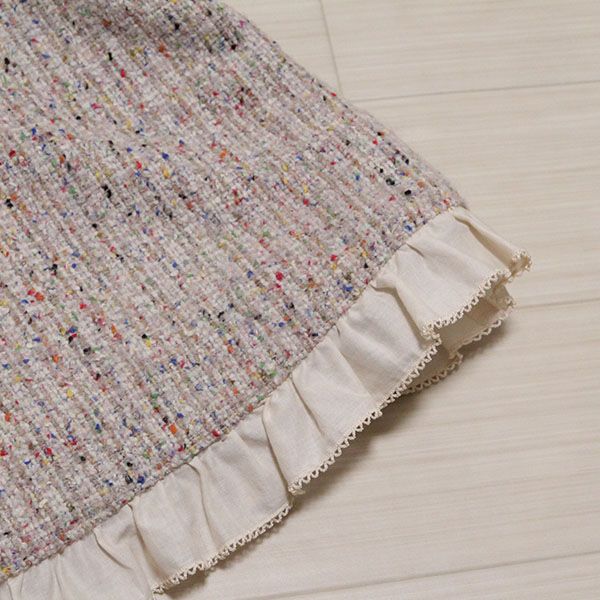 ベージュミックスツイードピコフリルドレスコート - ピンクハウス通販