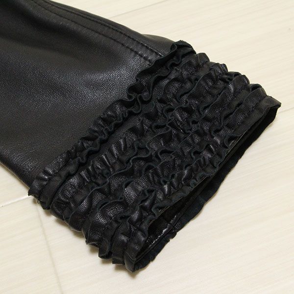 黒ファー付きフリルレザージャケット【9号】 - ピンクハウス通販