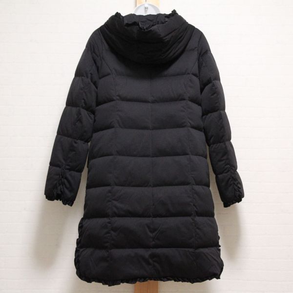 黒フリル使いフード付きダウンコート【3(9号)】 - ピンクハウス通販