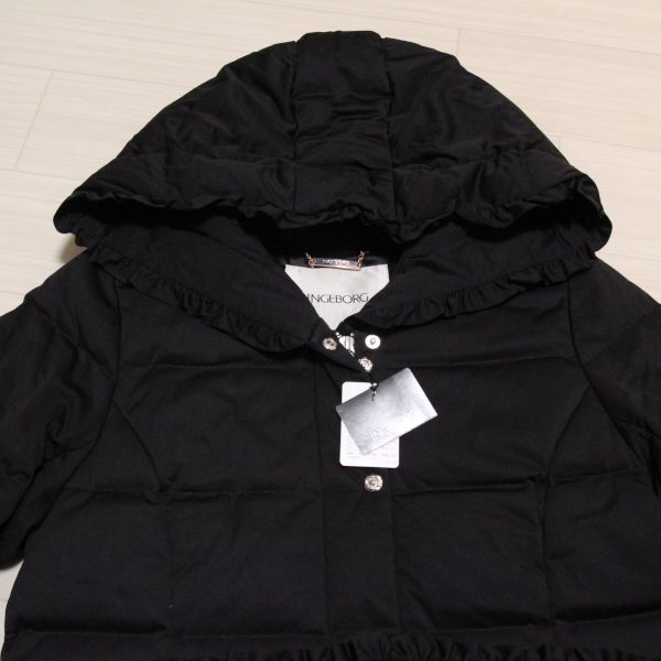 黒フリル使いフード付きダウンコート【3(9号)】 - ピンクハウス通販