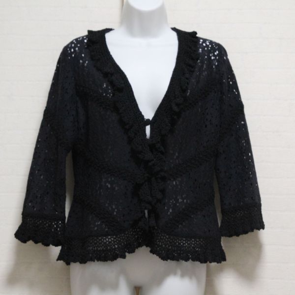 黒レース編み使い総レースジャケット【11号】 - ピンクハウス通販