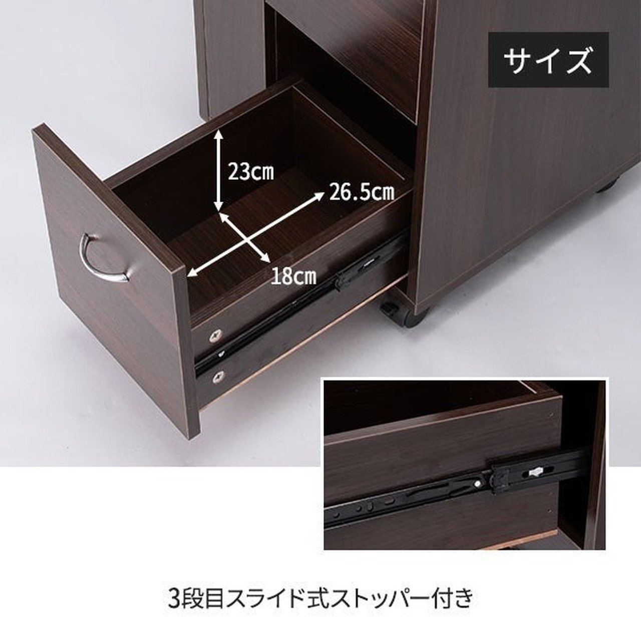 エトゥベラ] 折りたたみ ネイルテーブル MO1 木目ナチュラルブラウン