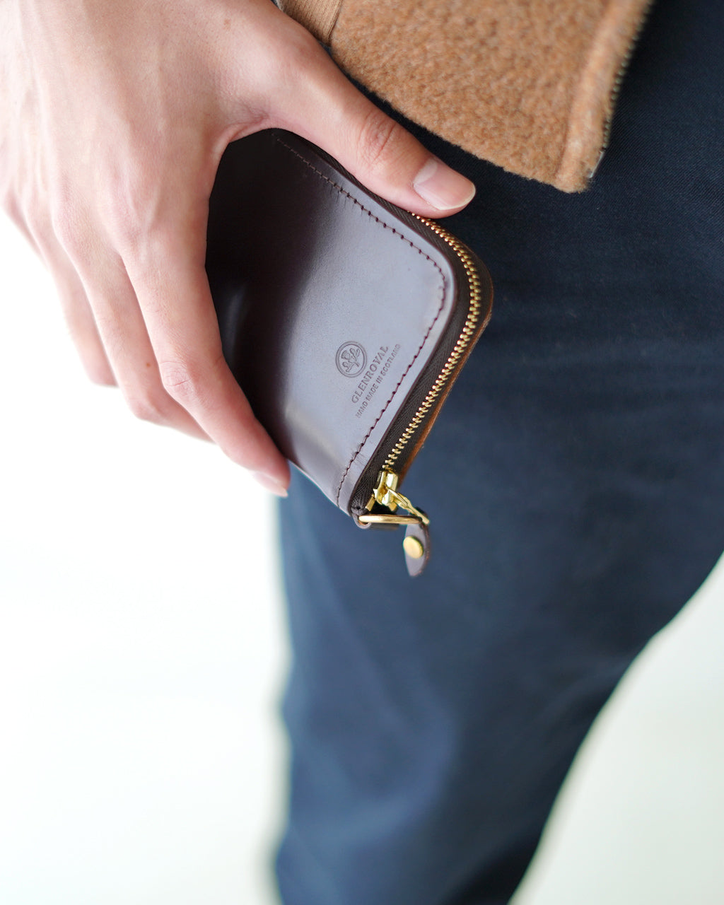 GLENROYAL 2つ折り 財布 レディース メンズ ブライドルレザー ジップ