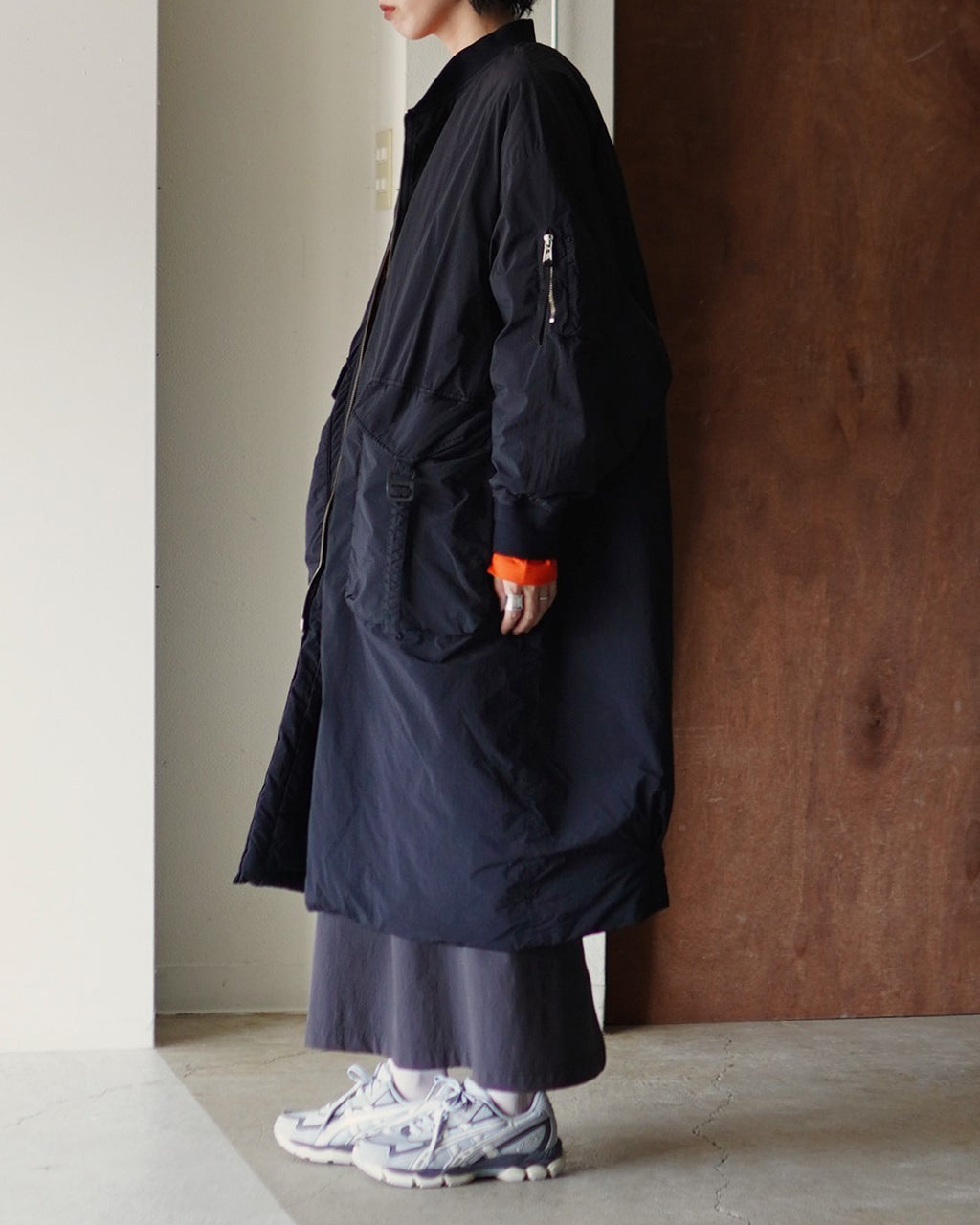 エフシーイー F/CE. ガーメントダイダウン MA-1 ロングコート